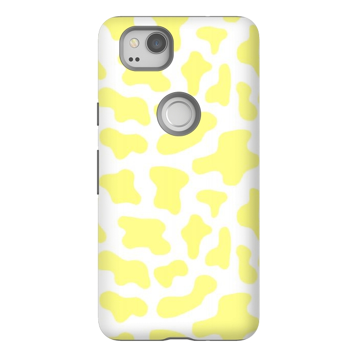 Pixel 2 StrongFit Yellow Cow Print by Julie Erin Designs