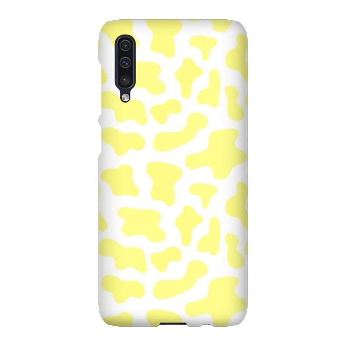 Galaxy A50 SlimFit Yellow Cow Print por Julie Erin Designs