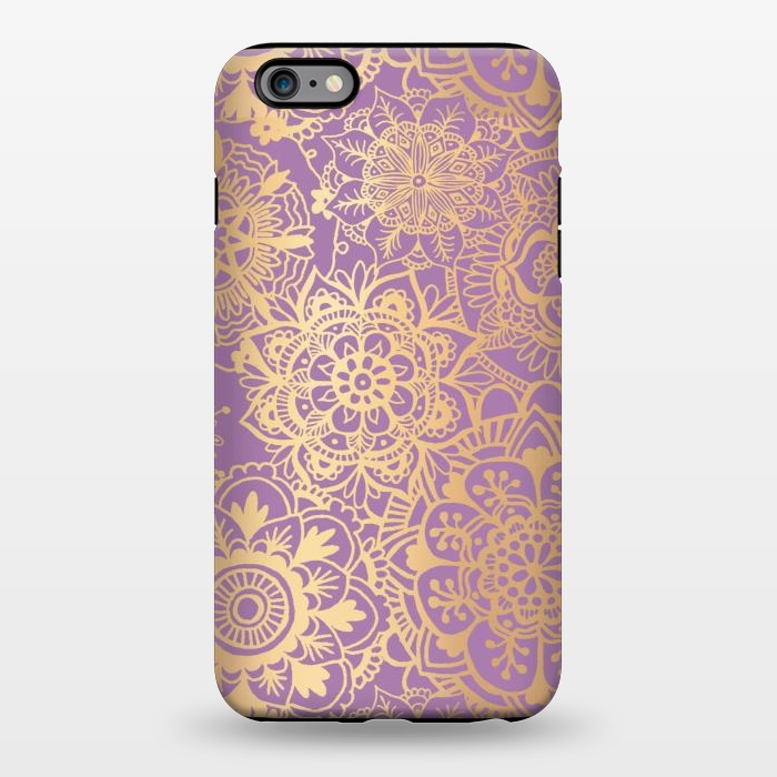 iPhone 6/6s plus StrongFit Light Purple and Gold Mandala Pattern by Julie Erin Designs