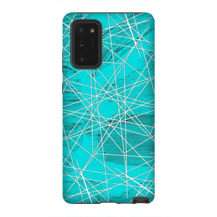 Galaxy Note 20 StrongFit Blue geometric abstract design by Josie