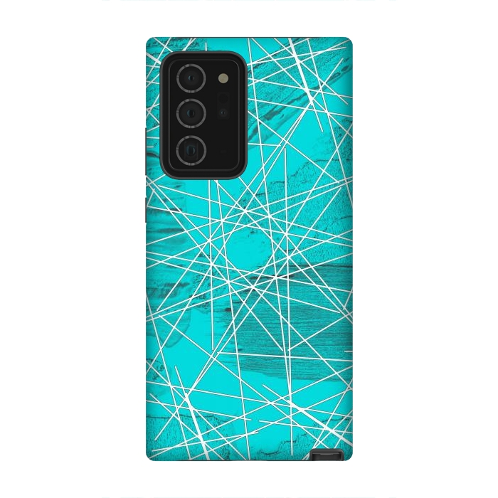 Galaxy Note 20 Ultra StrongFit Blue geometric abstract design by Josie