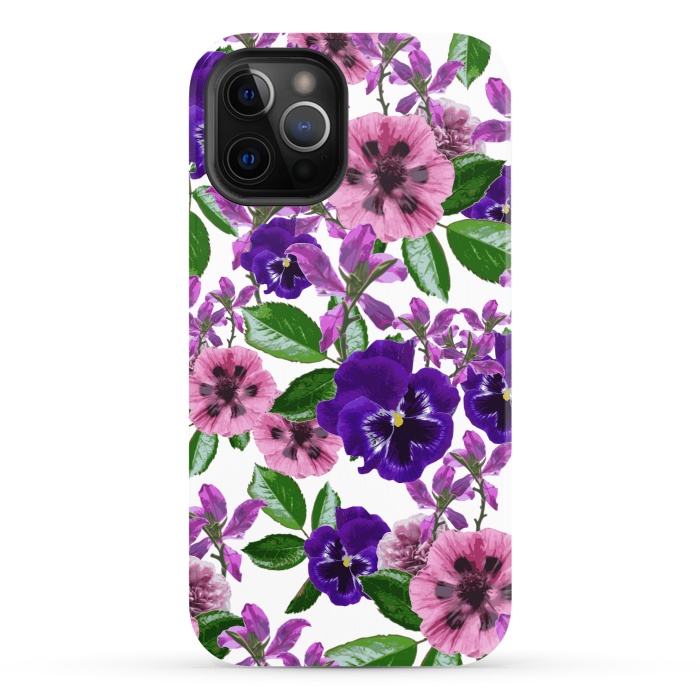 iPhone 12 Pro StrongFit White Floral Garden by Zala Farah