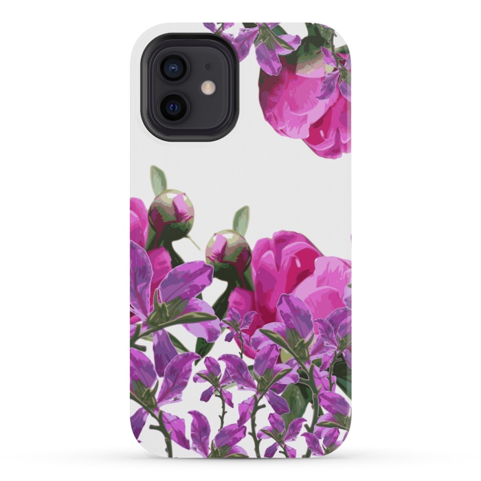 iPhone 12 mini StrongFit Hiding Pink Flowers by Zala Farah
