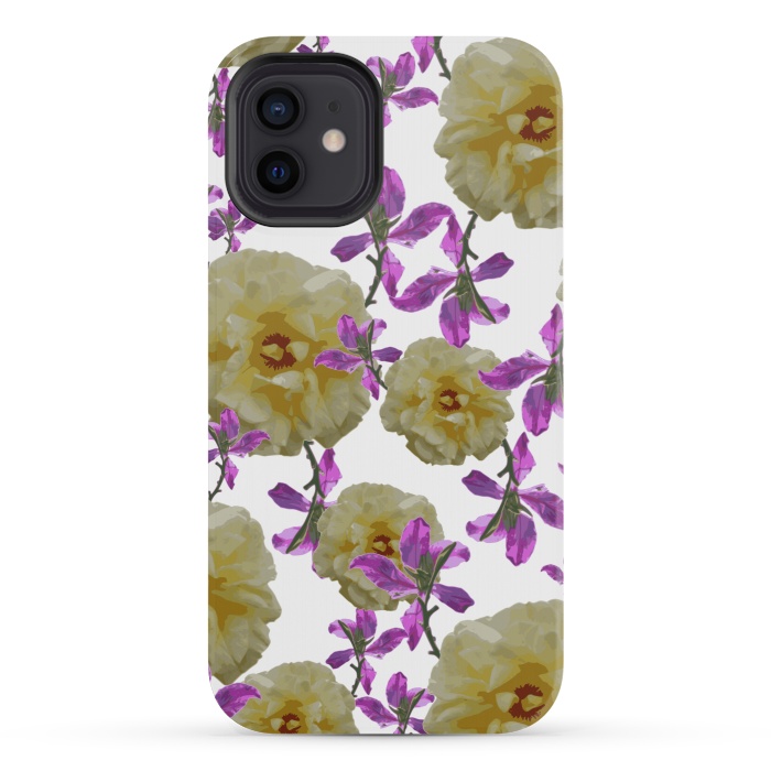 iPhone 12 mini StrongFit Flowers + Purple Vines by Zala Farah