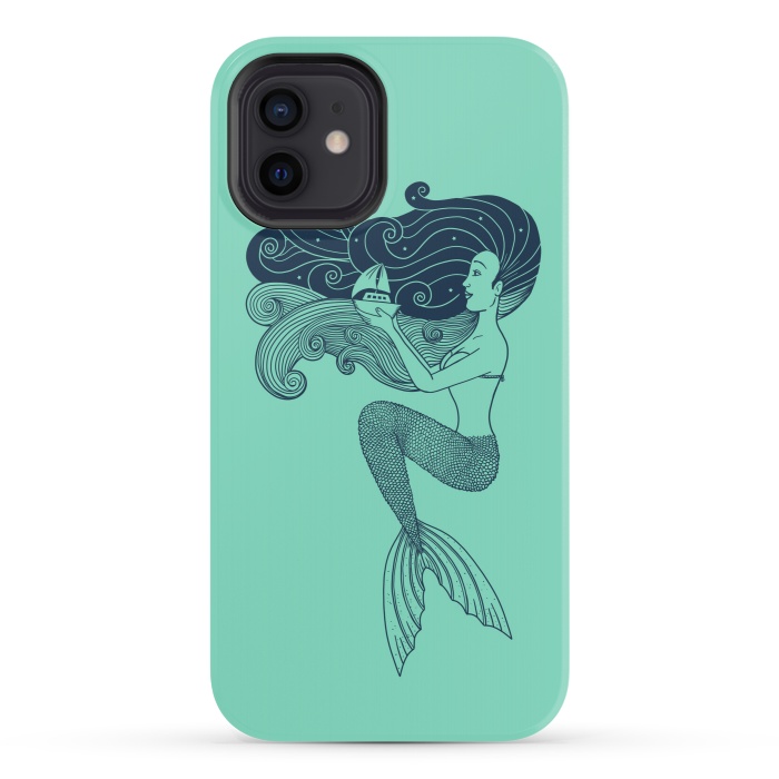 iPhone 12 StrongFit Mermaid Night green by Coffee Man