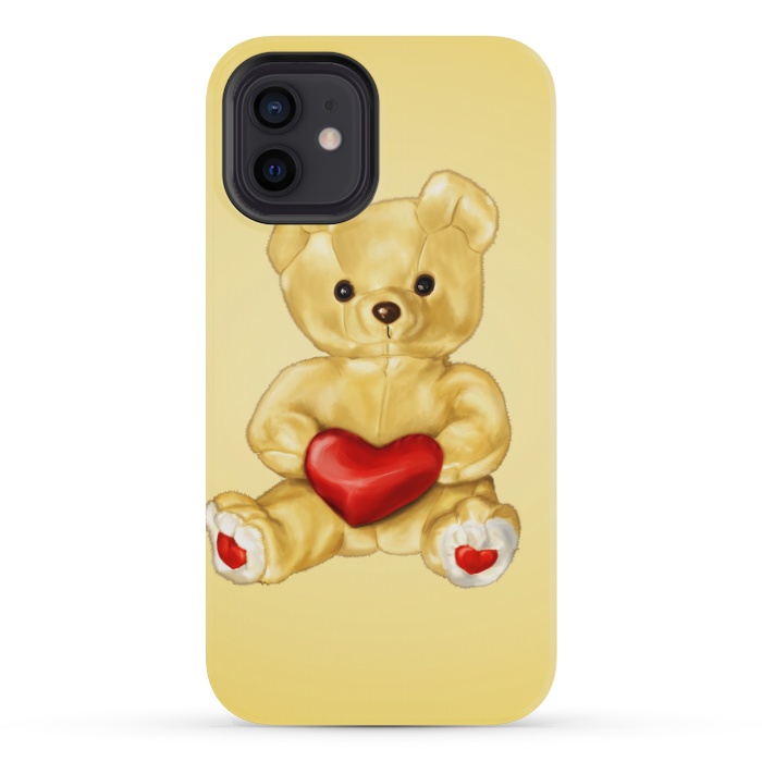 iPhone 12 mini StrongFit Cute Teddy Bear Hypnotist With Heart by Boriana Giormova