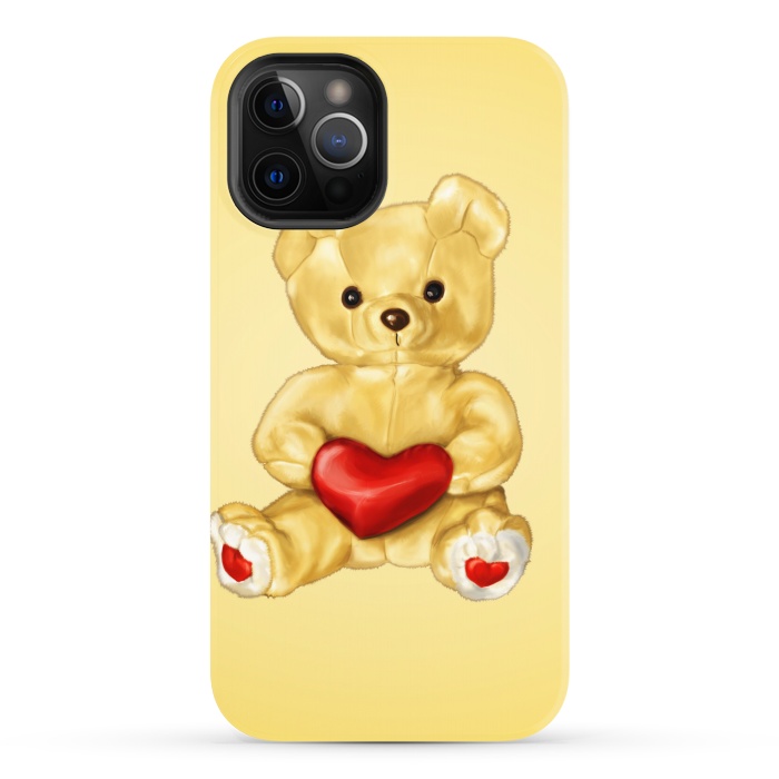 iPhone 12 Pro StrongFit Cute Teddy Bear Hypnotist With Heart by Boriana Giormova