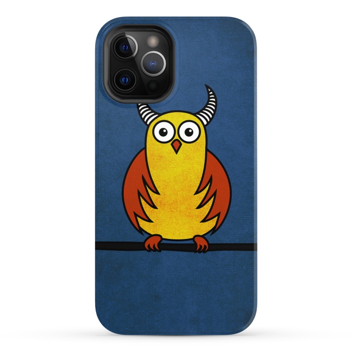 iPhone 12 Pro StrongFit Funny Cartoon Horned Owl by Boriana Giormova