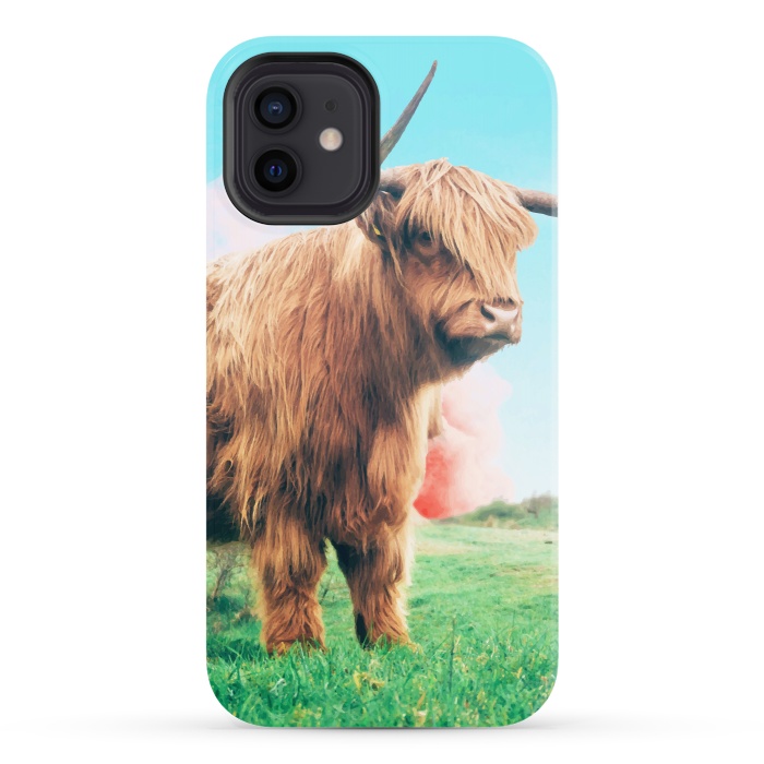 iPhone 12 StrongFit Highland Cow by Uma Prabhakar Gokhale