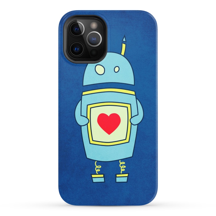 iPhone 12 Pro StrongFit Clumsy Cute Robot With Heart by Boriana Giormova