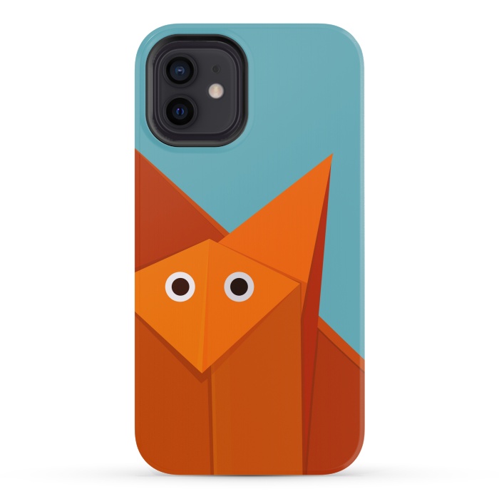iPhone 12 mini StrongFit Cute Origami Fox by Boriana Giormova