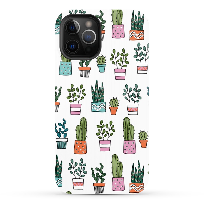 iPhone 12 Pro StrongFit cacti in pots 2 by Laura Grant