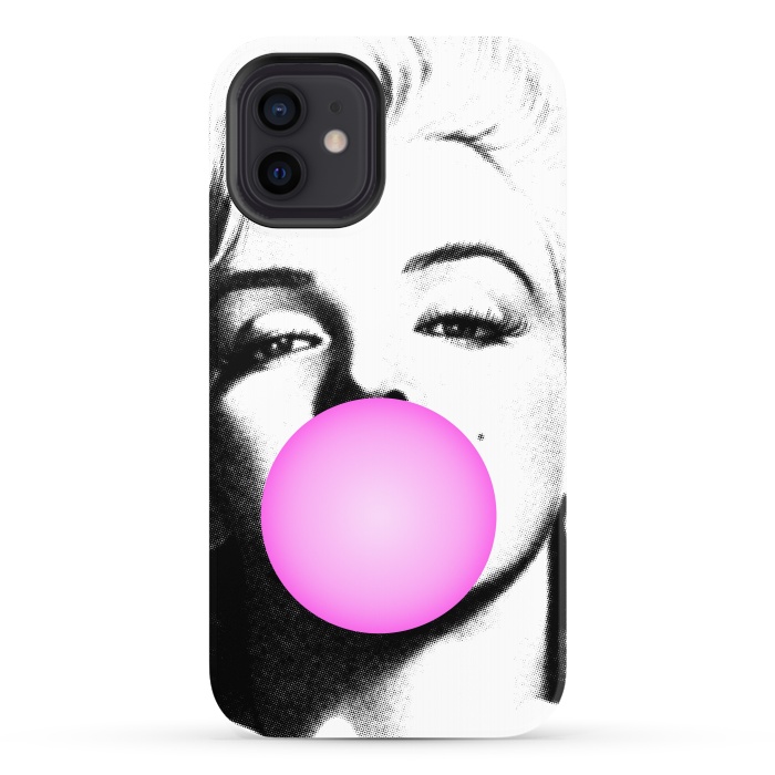 iPhone 12 StrongFit Marilyn Chewing Gum Bubble by Mitxel Gonzalez