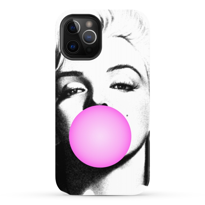 iPhone 12 Pro StrongFit Marilyn Chewing Gum Bubble by Mitxel Gonzalez