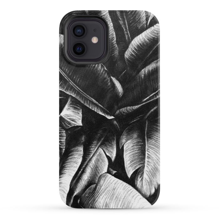 iPhone 12 mini StrongFit Dark Leaves by Caitlin Workman