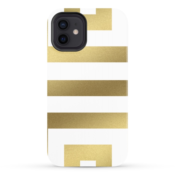 iPhone 12 StrongFit Gold Stripes by Caitlin Workman