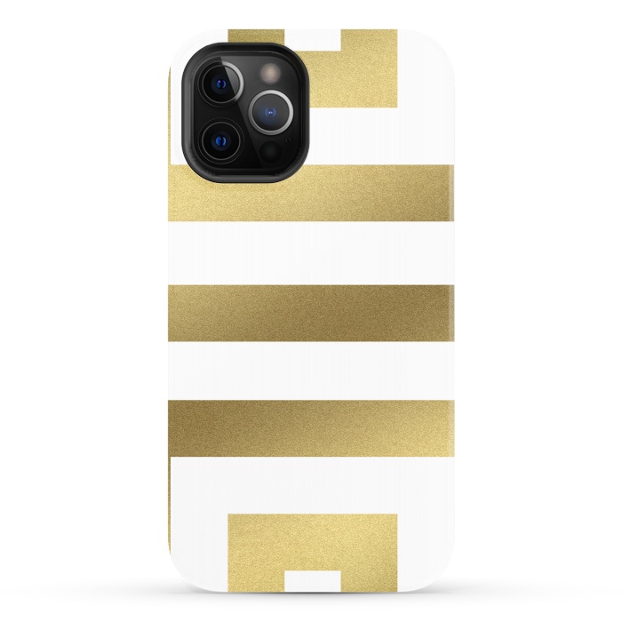 iPhone 12 Pro StrongFit Gold Stripes by Caitlin Workman