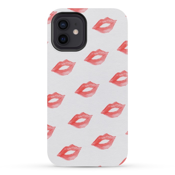 iPhone 12 mini StrongFit Lips Red by Caitlin Workman