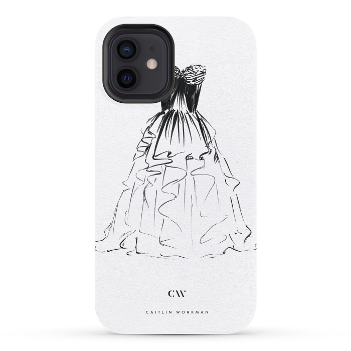 iPhone 12 StrongFit Little Black Ball Gown Dress by Caitlin Workman