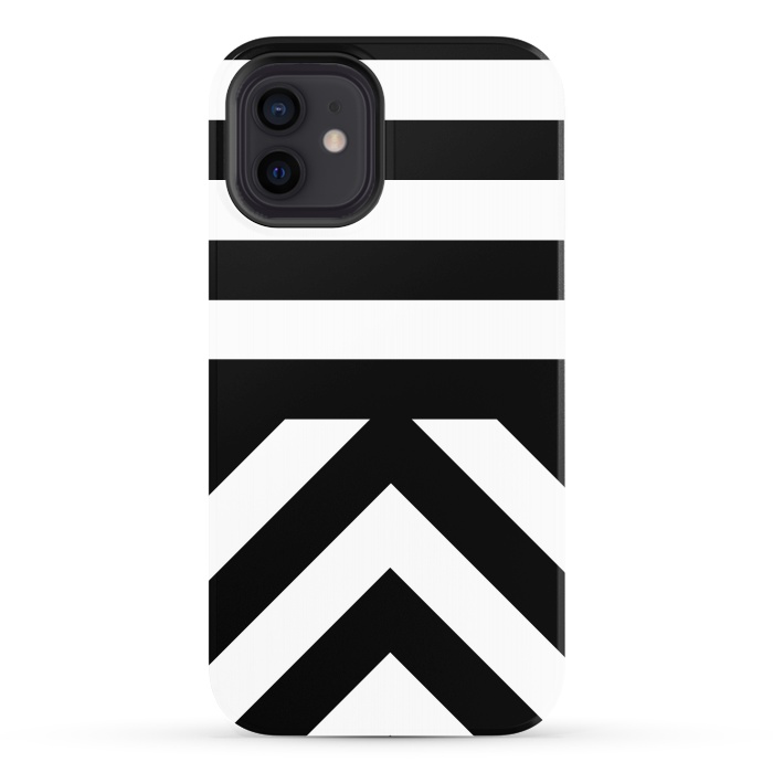 iPhone 12 StrongFit Black Stripes by Caitlin Workman