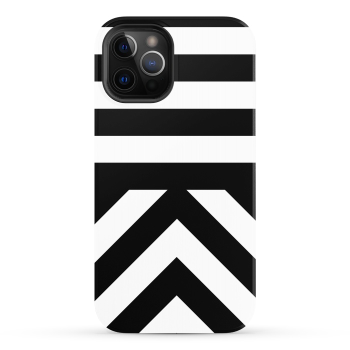 iPhone 12 Pro StrongFit Black Stripes by Caitlin Workman