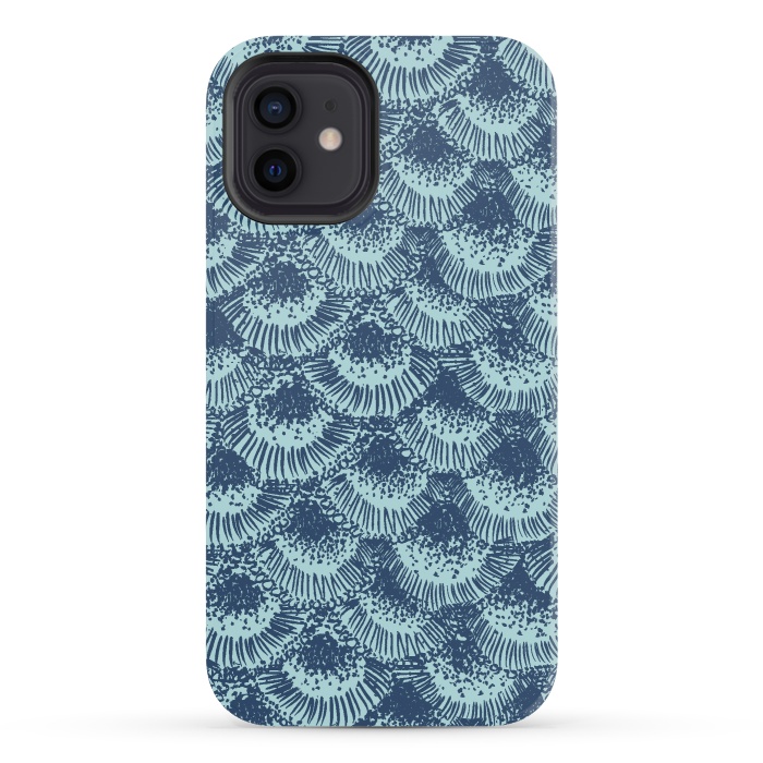 iPhone 12 mini StrongFit Organic Burst Seafoam by Caitlin Workman
