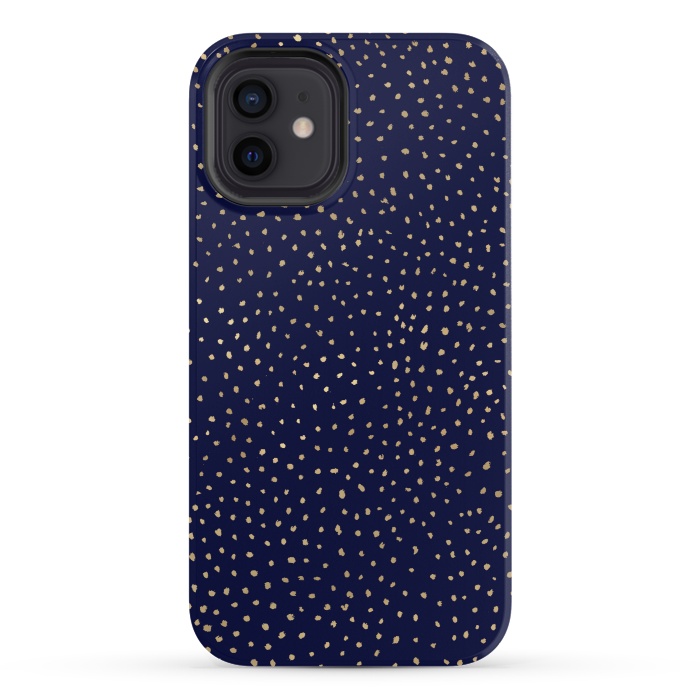 iPhone 12 mini StrongFit Dotted Gold and Navy by Caitlin Workman