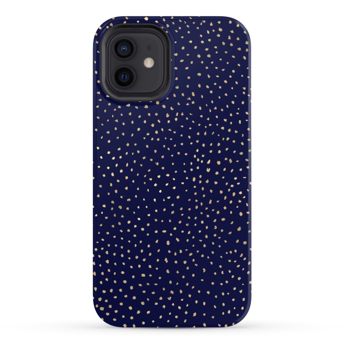iPhone 12 StrongFit Dotted Gold and Navy by Caitlin Workman