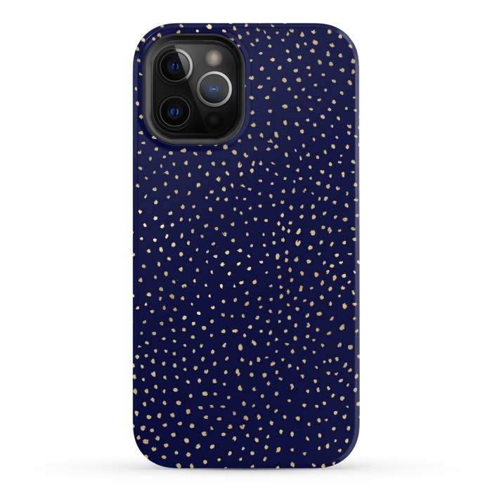 iPhone 12 Pro StrongFit Dotted Gold and Navy by Caitlin Workman
