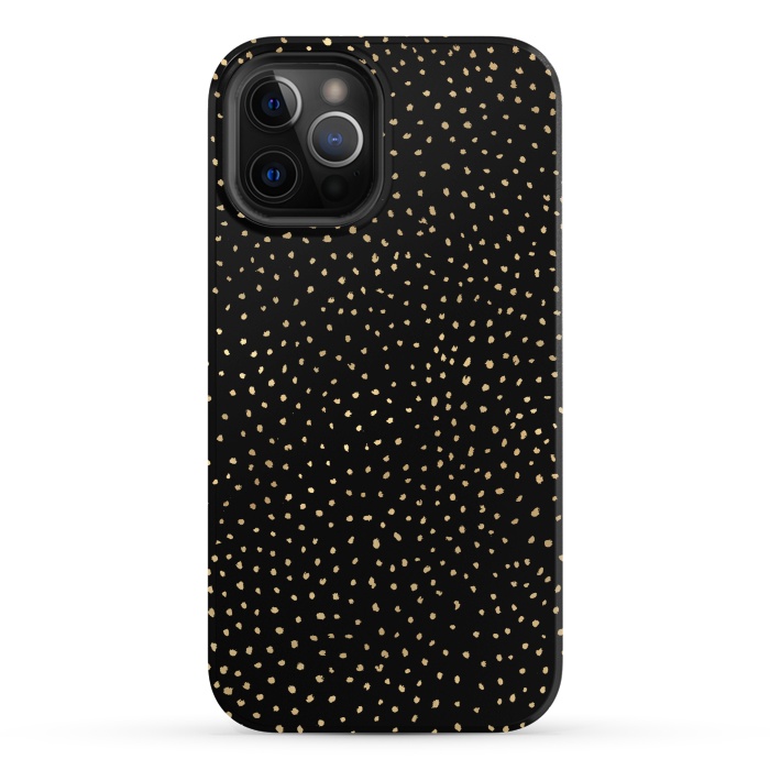 iPhone 12 Pro StrongFit Dotted Gold and Black by Caitlin Workman