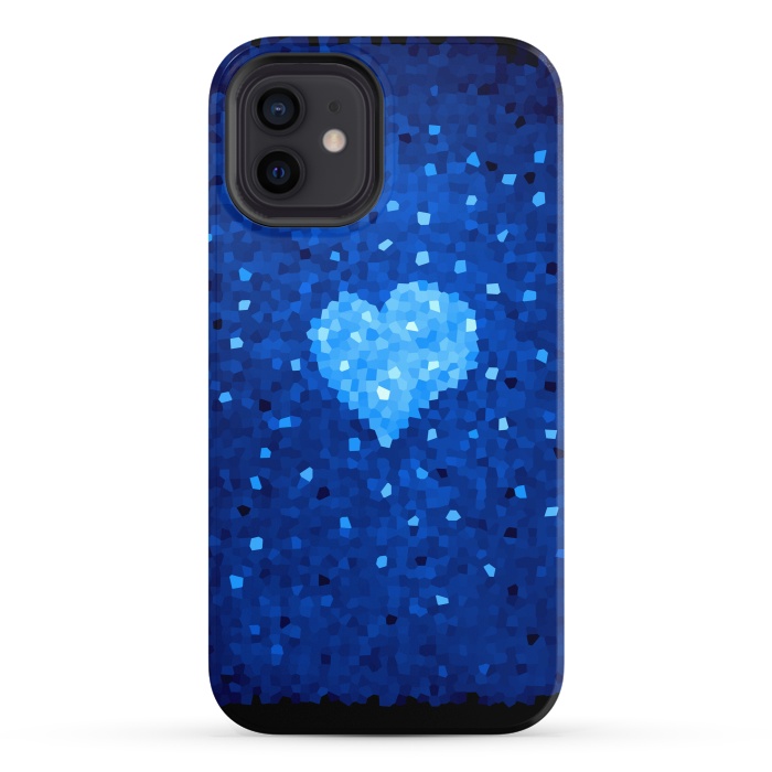 iPhone 12 StrongFit Winter Blue Crystal Heart by Boriana Giormova