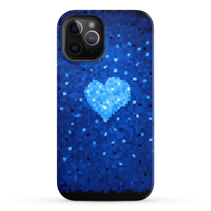 iPhone 12 Pro StrongFit Winter Blue Crystal Heart by Boriana Giormova
