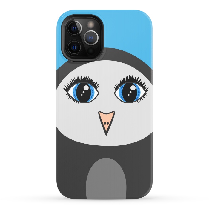iPhone 12 Pro StrongFit Cute Cartoon Geometric Penguin Face by Boriana Giormova