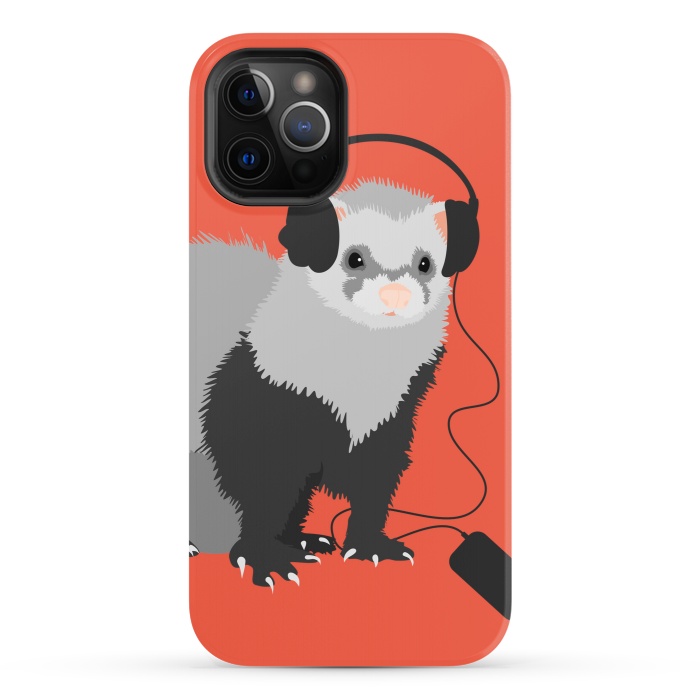 iPhone 12 Pro StrongFit Funny Music Lover Ferret by Boriana Giormova