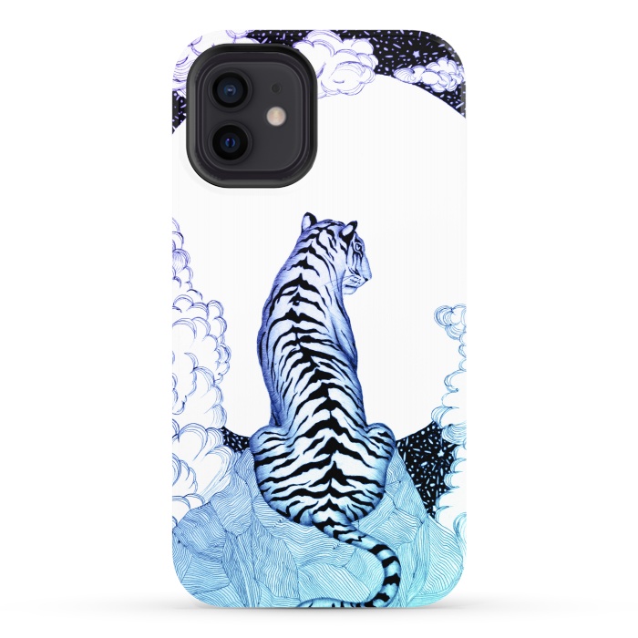 iPhone 12 StrongFit Ombre Tiger Moon by ECMazur 