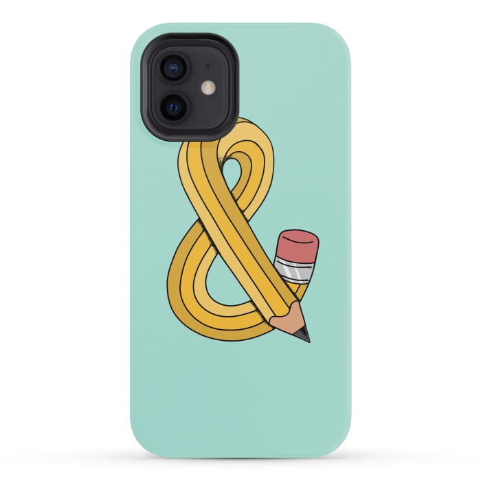 iPhone 12 mini StrongFit Ampersand Pencil Green by Coffee Man