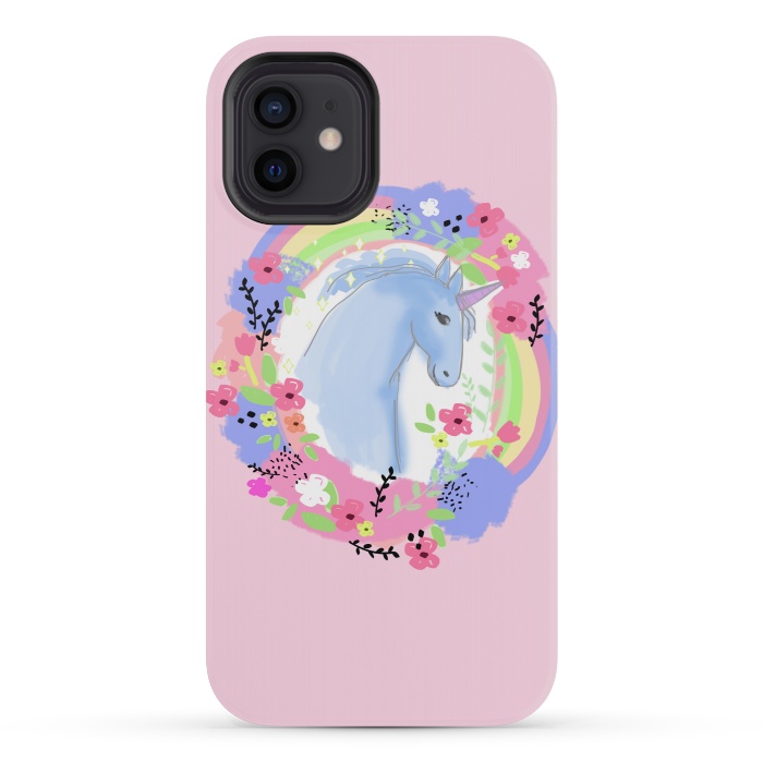 iPhone 12 mini StrongFit Pink Unicorn by MUKTA LATA BARUA