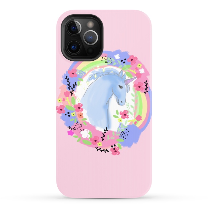 iPhone 12 Pro StrongFit Pink Unicorn by MUKTA LATA BARUA