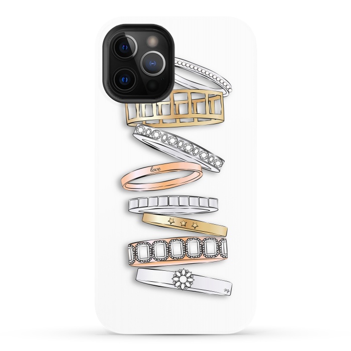 iPhone 12 Pro StrongFit Stack of Brand Designer Bracelets by Martina