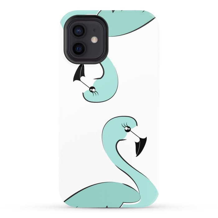iPhone 12 StrongFit Mint Flamingo by Martina