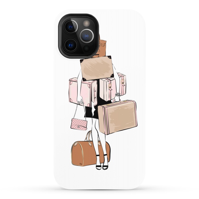 iPhone 12 Pro StrongFit Woman with luggage by Martina
