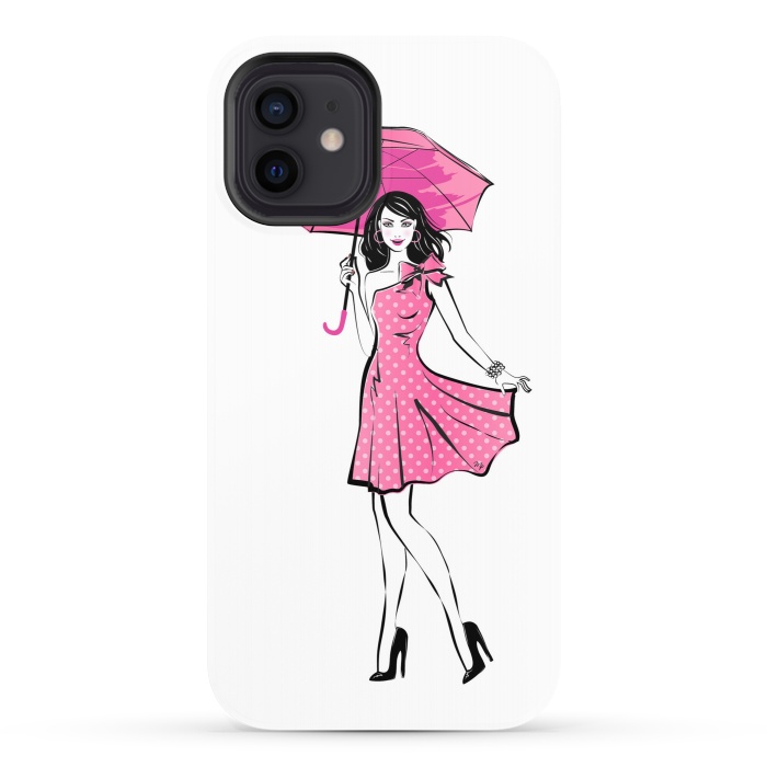 iPhone 12 StrongFit Pretty girl with umbrella by Martina