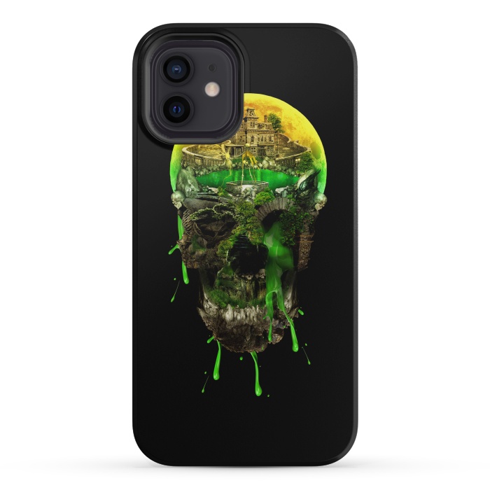 iPhone 12 mini StrongFit Haunted Skull by Riza Peker