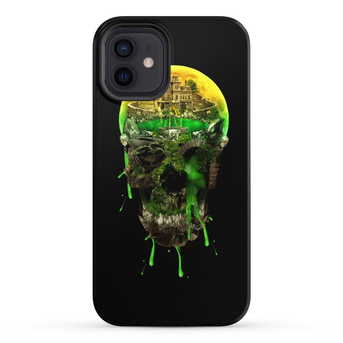 iPhone 12 StrongFit Haunted Skull by Riza Peker