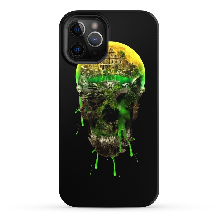 iPhone 12 Pro StrongFit Haunted Skull by Riza Peker