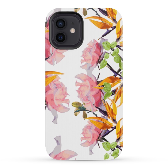 iPhone 12 mini StrongFit Lush Watercolor Florals by Zala Farah