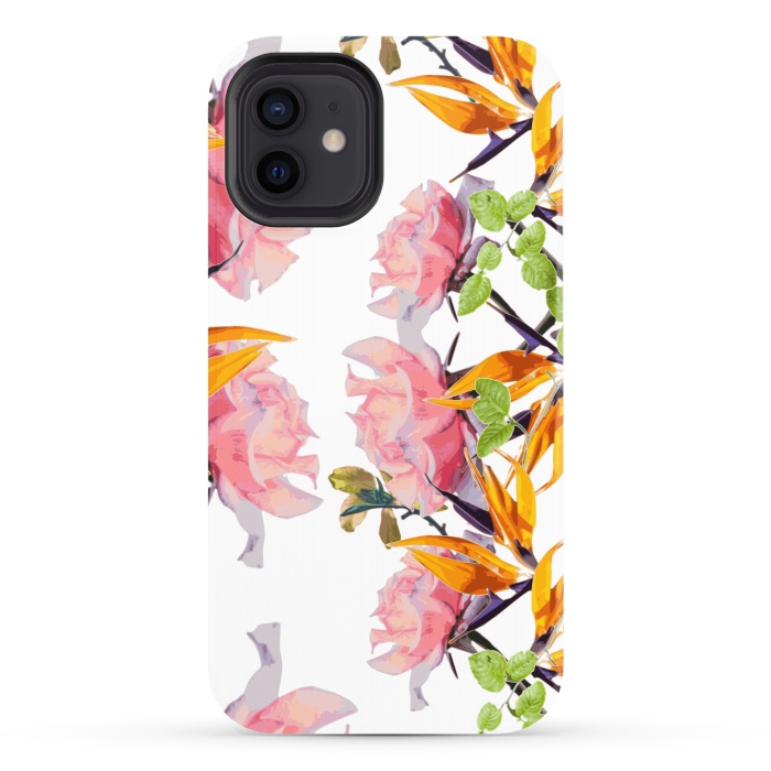 iPhone 12 StrongFit Lush Watercolor Florals by Zala Farah