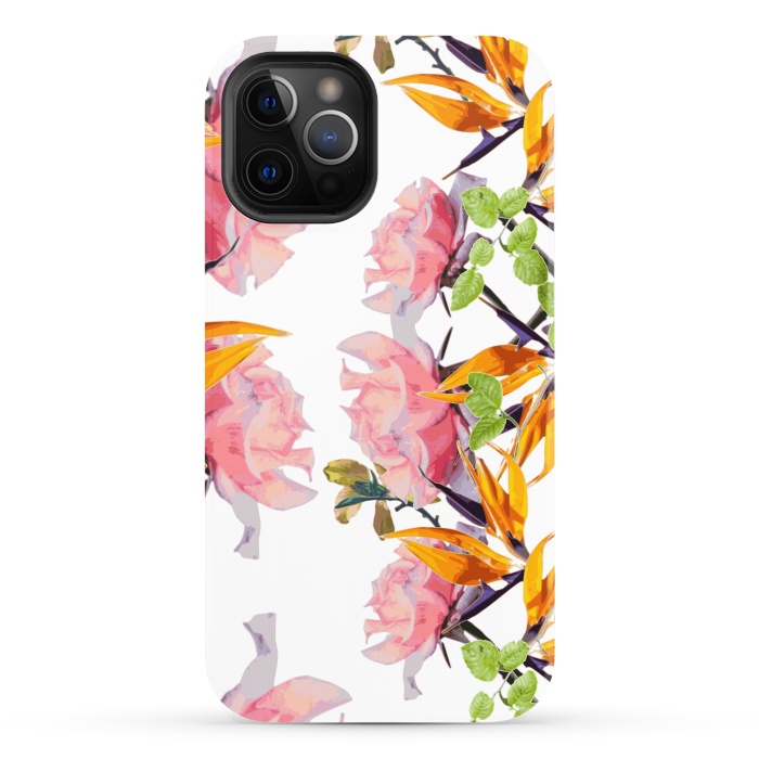 iPhone 12 Pro StrongFit Lush Watercolor Florals by Zala Farah