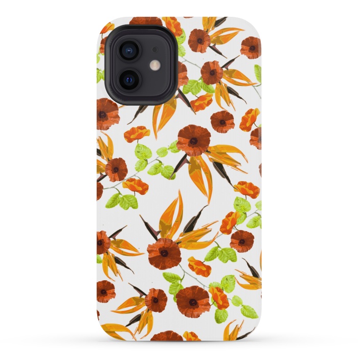 iPhone 12 mini StrongFit Orange Poppy Star by Zala Farah