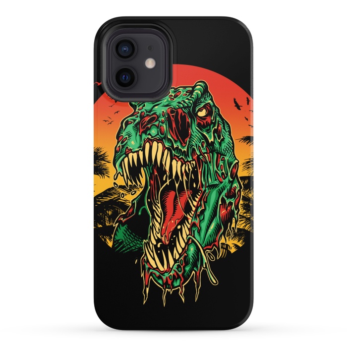 iPhone 12 StrongFit Zombie T-Rex by Branko Ricov